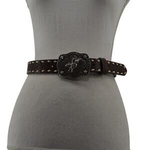 Nocona Western Womens Sz 28 Brown Leather Belt Rodeo Cowgirl